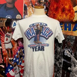 Vintage Detroit Pistons Ben Wallace 2001 NBA Basketball‎ Tee Sz Medium